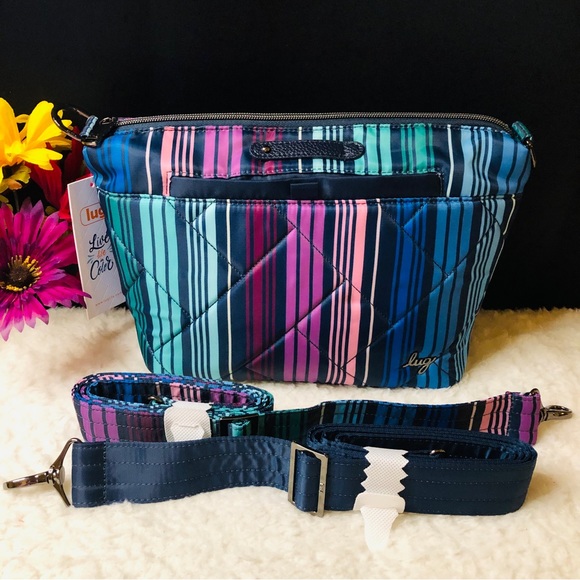 lug Bags Lug Flare 2 Love Strip Multi Color Rfid Quilted Crossbody